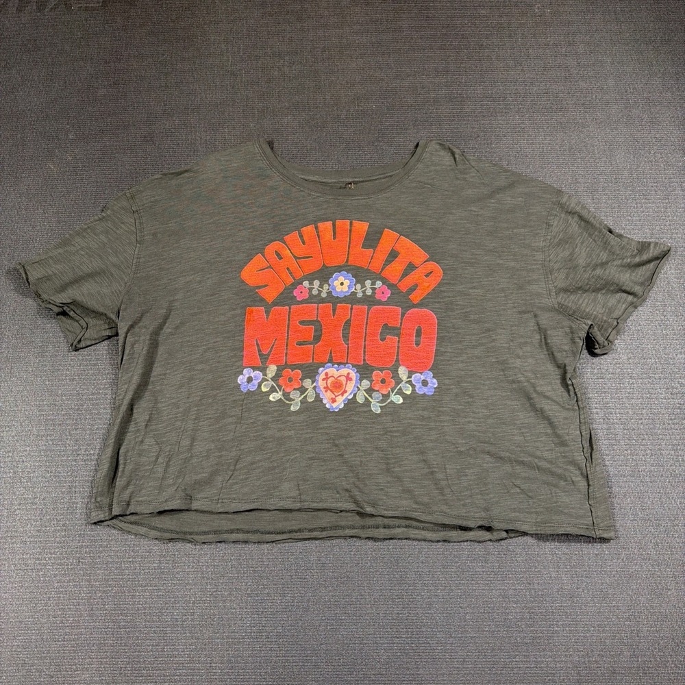 New Natural Life Graphic T-Shirt Medium Sayulita‎ Mexico Boxy Floral Oversized